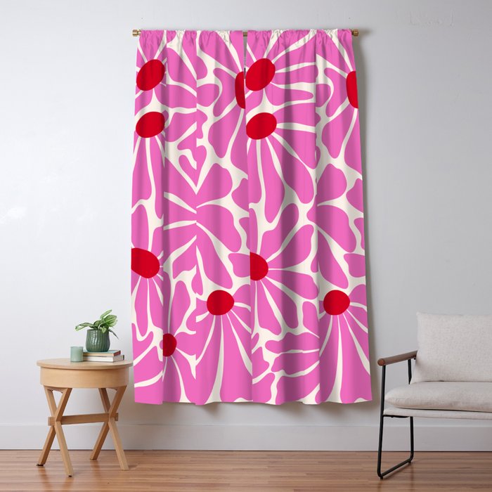 Big Groovy Flower - Pink and Red Window Curtain Gallery Image 5