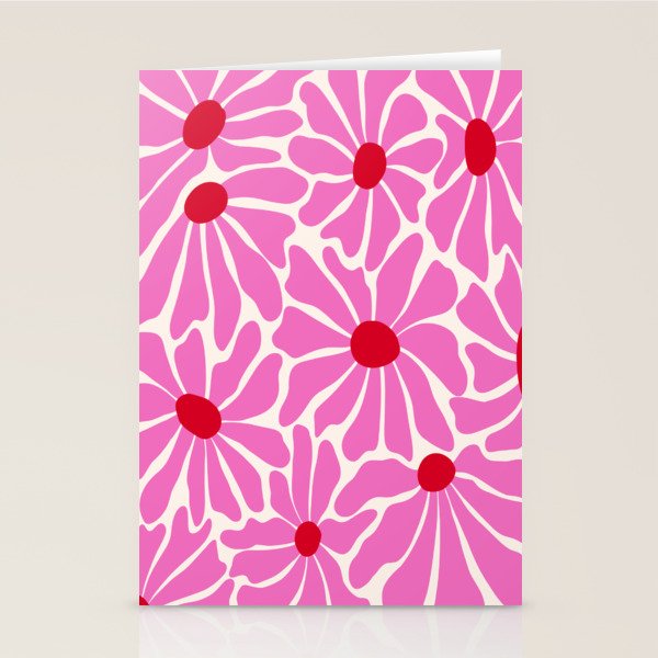 Big Groovy Flower - Pink and Red Stationery Card Gallery Image 2