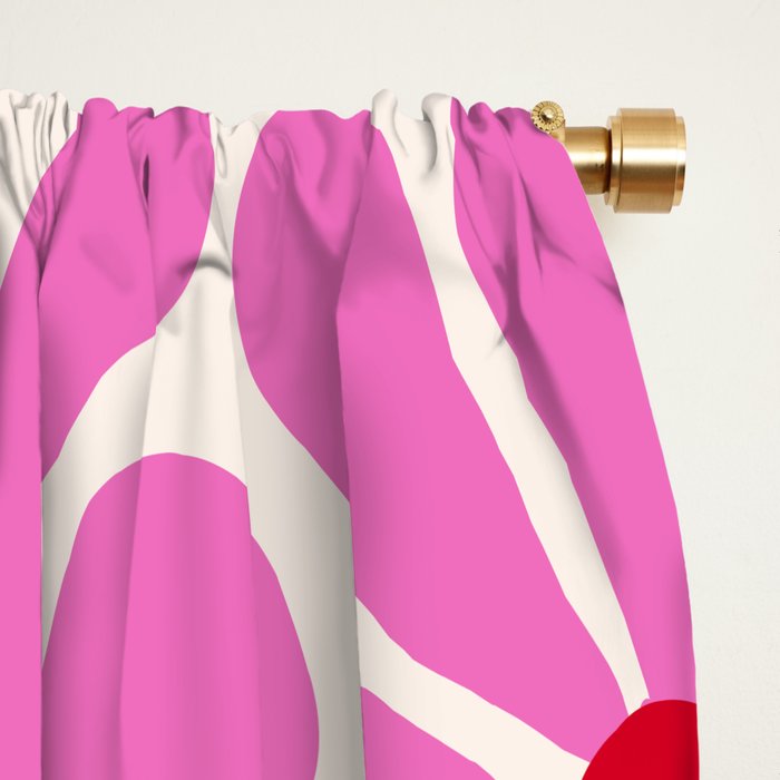 Big Groovy Flower - Pink and Red Window Curtain Gallery Image 2