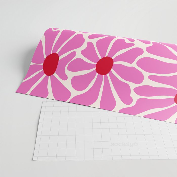 Big Groovy Flower - Pink and Red Wrapping Paper Gallery Image 2