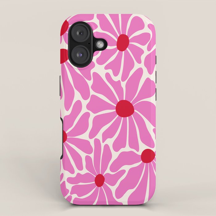 Big Groovy Flower - Pink and Red iPhone Case Gallery Image 1
