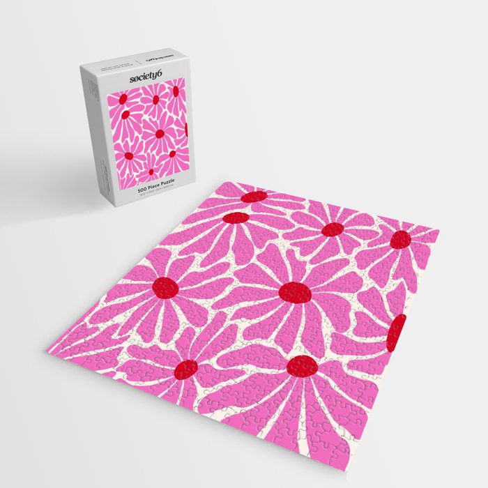 Big Groovy Flower - Pink and Red Jigsaw Puzzle Gallery Image 2