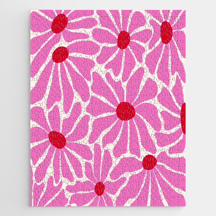 Big Groovy Flower - Pink and Red Jigsaw Puzzle Gallery Image 1