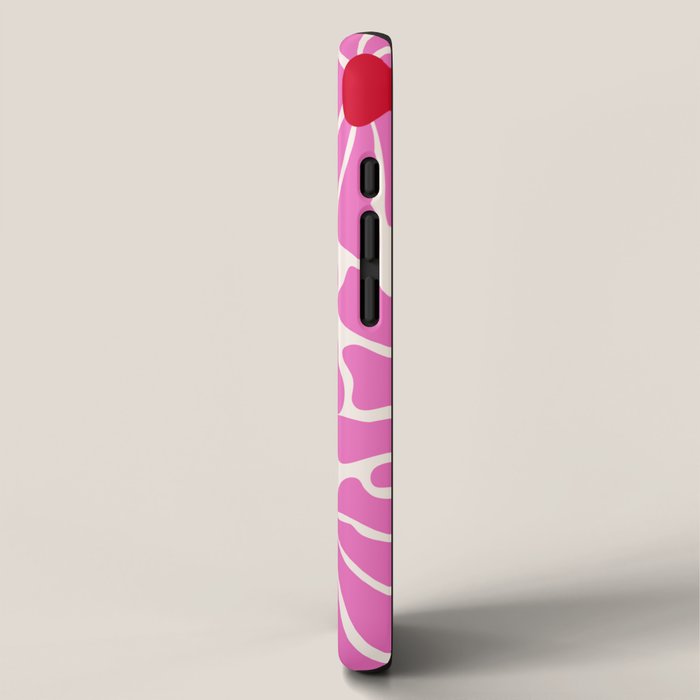 Big Groovy Flower - Pink and Red iPhone Case Gallery Image 2