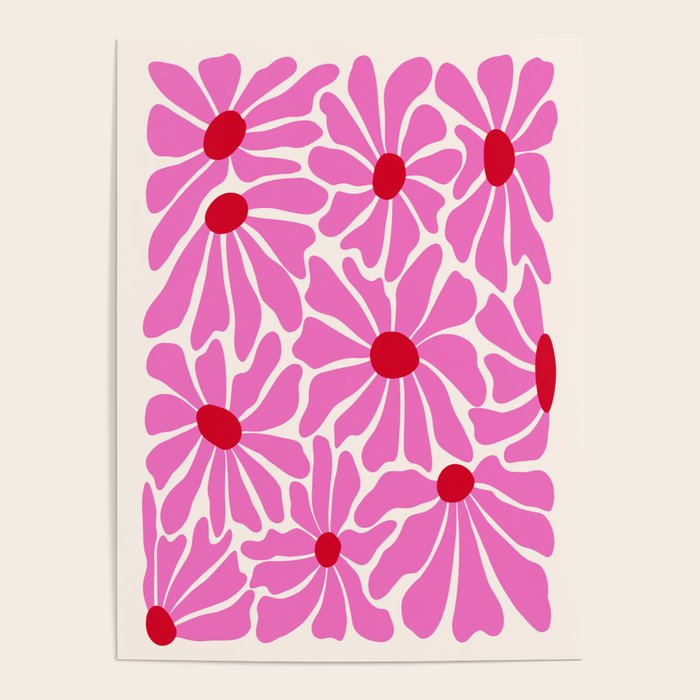 Big Groovy Flower - Pink and Red Poster Gallery Image 4