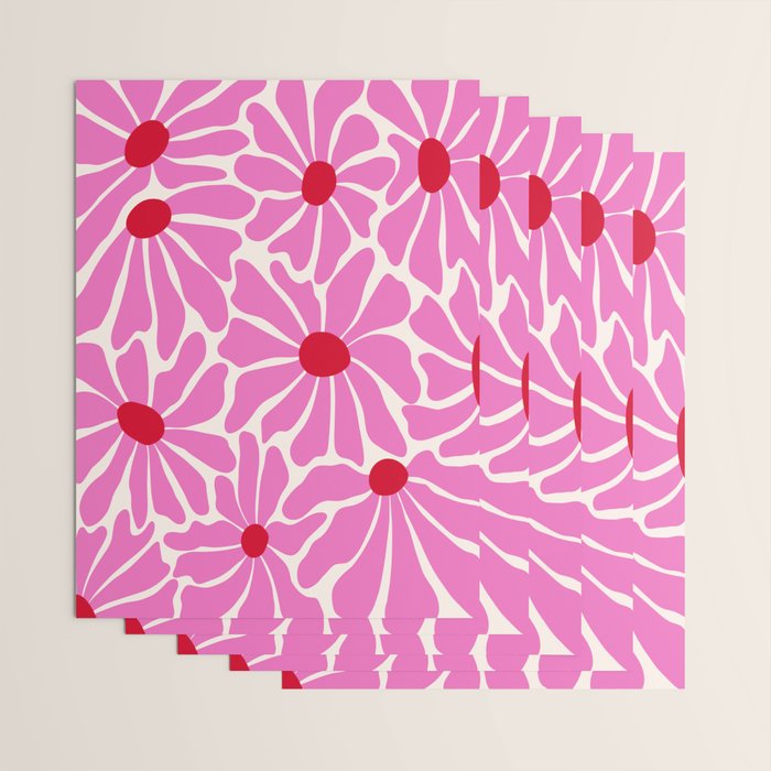 Big Groovy Flower - Pink and Red Wrapping Paper Gallery Image 3