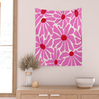 Big Groovy Flower - Pink and Red Wall Tapestry Gallery Image 2