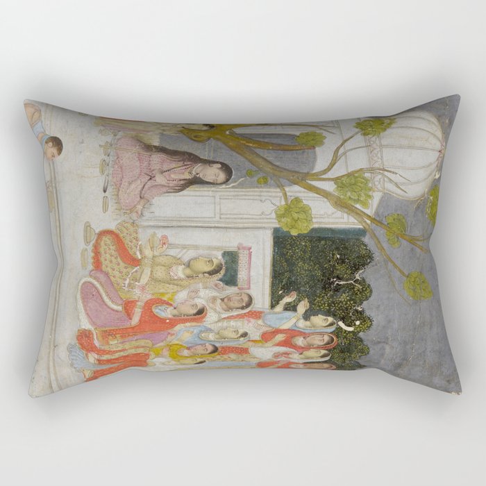 Fortune Teller Indian Painted Illustration Rectangular Pillow Gallery Image 2