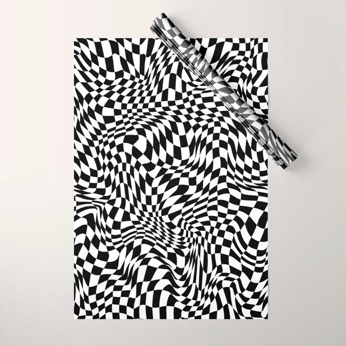 TIME MOVES SLOWLY (warped geometric pattern) Wrapping Paper Gallery Image 1
