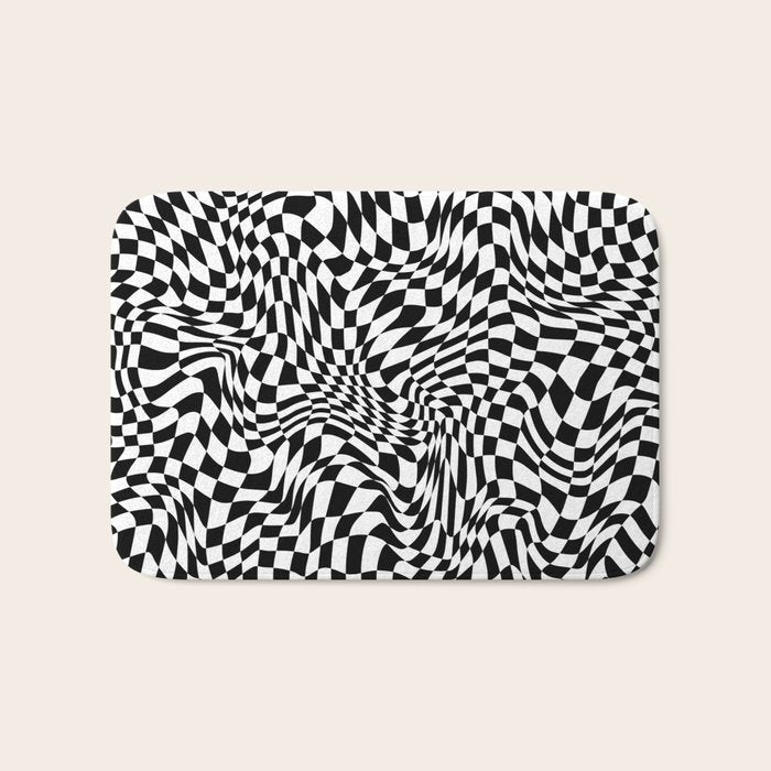 TIME MOVES SLOWLY (warped geometric pattern) Bath Mat Gallery Image 1
