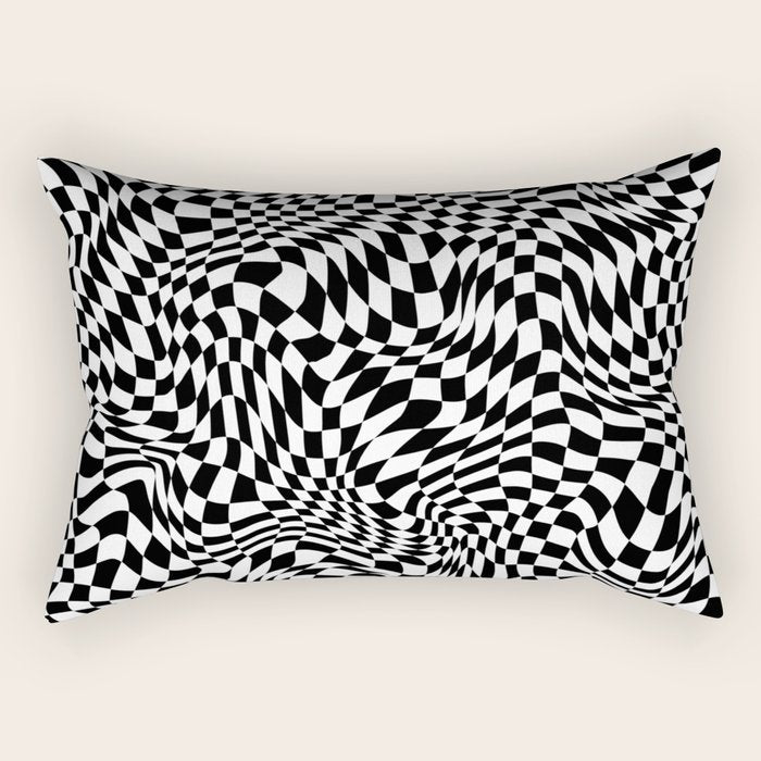 TIME MOVES SLOWLY (warped geometric pattern) Rectangular Pillow Gallery Image 2