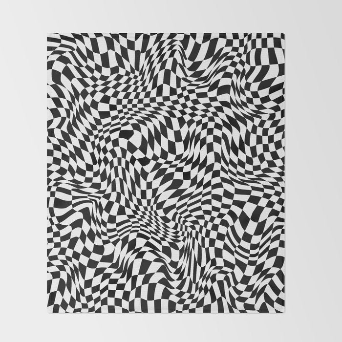 TIME MOVES SLOWLY (warped geometric pattern) Throw Blanket Gallery Image 2