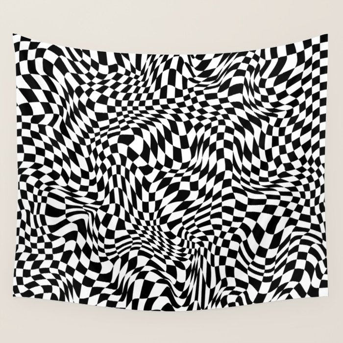 TIME MOVES SLOWLY (warped geometric pattern) Wall Tapestry Gallery Image 4