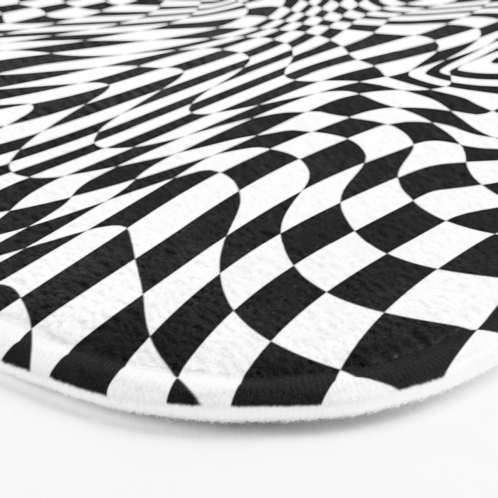 TIME MOVES SLOWLY (warped geometric pattern) Bath Mat Gallery Image 3