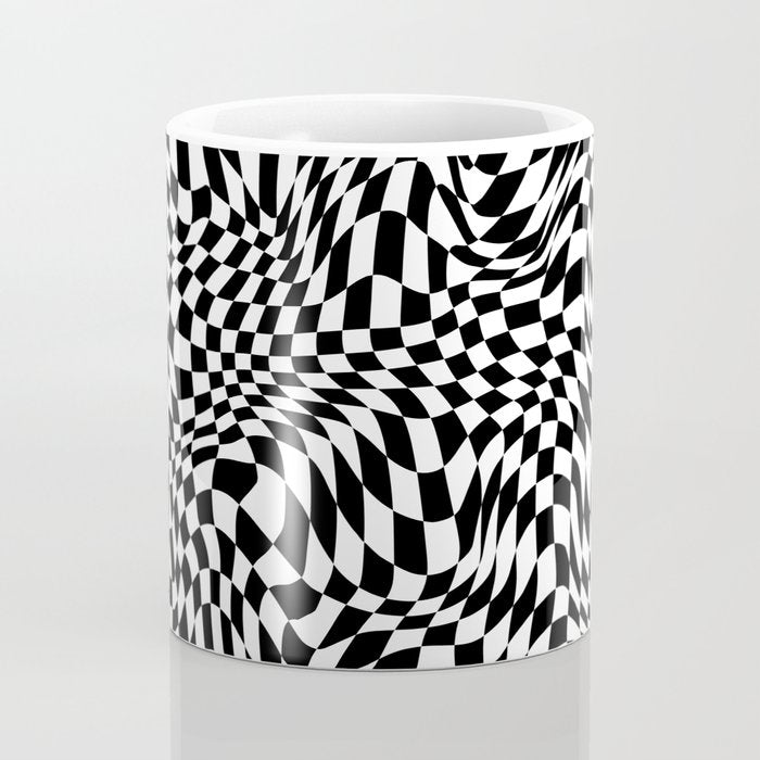 TIME MOVES SLOWLY (warped geometric pattern) Coffee Mug Gallery Image 4