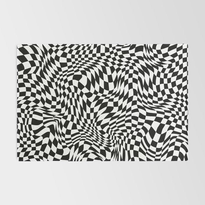 TIME MOVES SLOWLY (warped geometric pattern) Rug Gallery Image 2