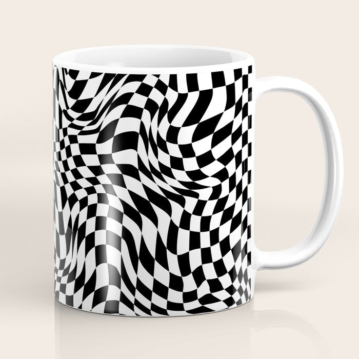 TIME MOVES SLOWLY (warped geometric pattern) Coffee Mug Gallery Image 1