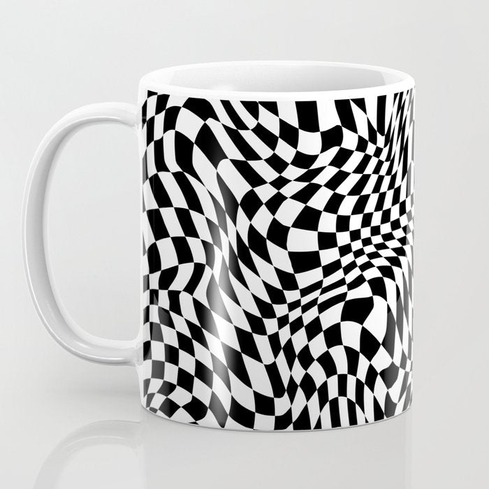 TIME MOVES SLOWLY (warped geometric pattern) Coffee Mug Gallery Image 3