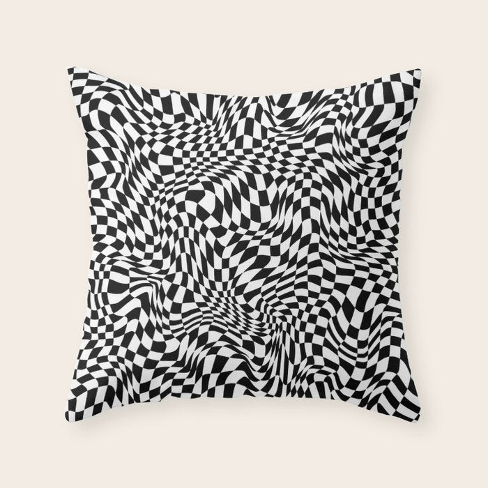 TIME MOVES SLOWLY (warped geometric pattern) Throw Pillow Gallery Image 6