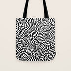TIME MOVES SLOWLY (warped geometric pattern) Tote Bag Gallery Image 1