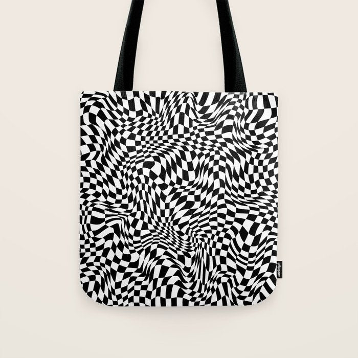 TIME MOVES SLOWLY (warped geometric pattern) Tote Bag Gallery Image 1