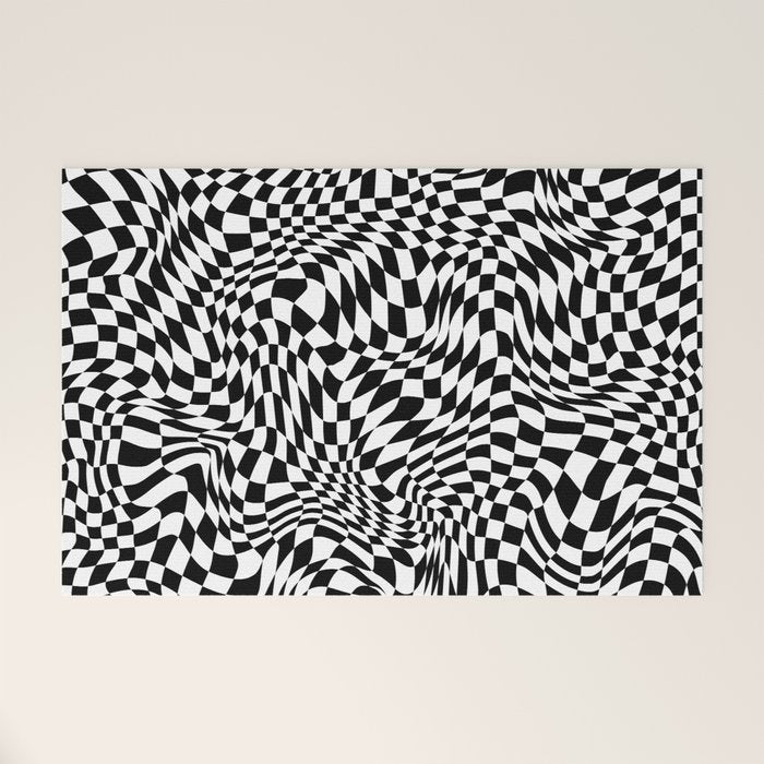 TIME MOVES SLOWLY (warped geometric pattern) Welcome Mat Gallery Image 1