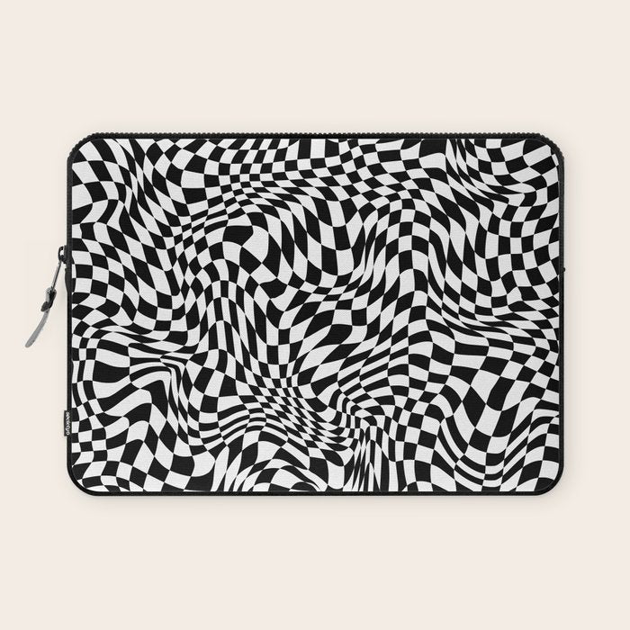 TIME MOVES SLOWLY (warped geometric pattern) Laptop Sleeve Gallery Image 1