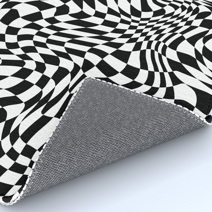 TIME MOVES SLOWLY (warped geometric pattern) Rug Gallery Image 4