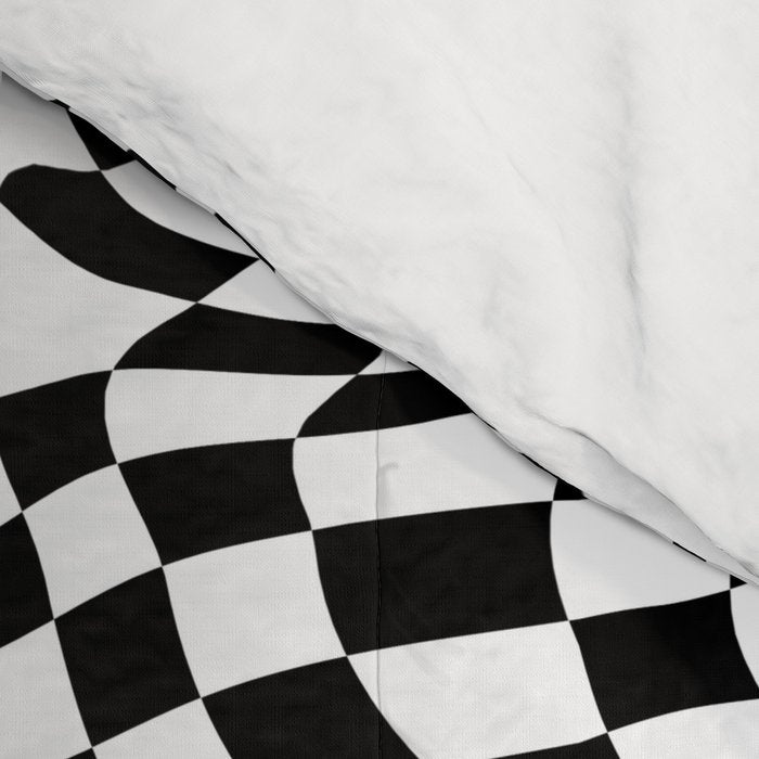 TIME MOVES SLOWLY (warped geometric pattern) Comforter Gallery Image 4