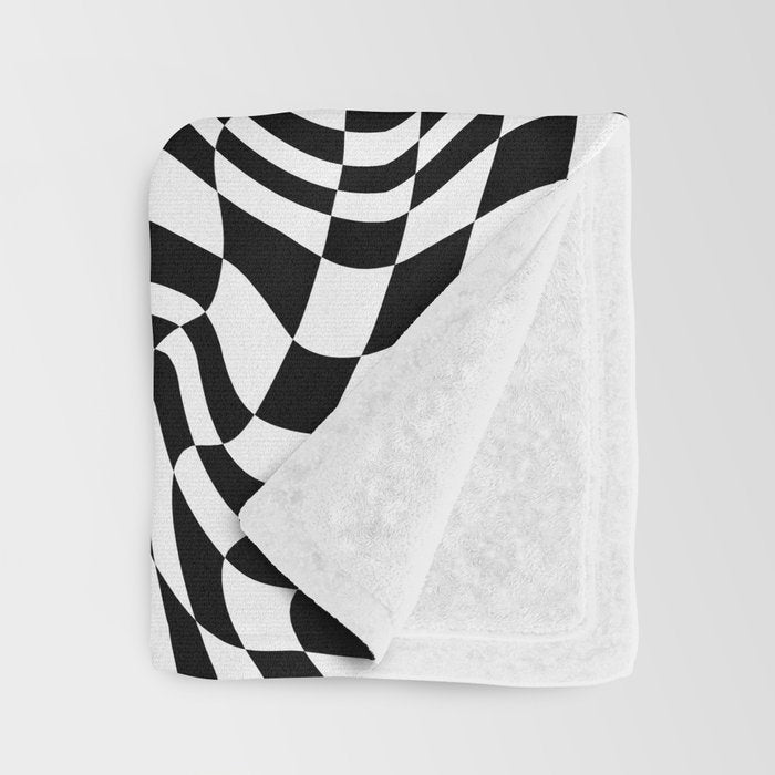 TIME MOVES SLOWLY (warped geometric pattern) Throw Blanket Gallery Image 3