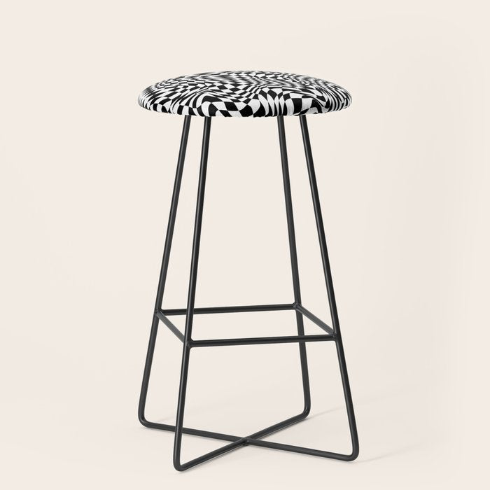 TIME MOVES SLOWLY (warped geometric pattern) Stool Gallery Image 1