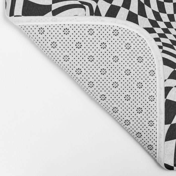 TIME MOVES SLOWLY (warped geometric pattern) Bath Mat Gallery Image 2
