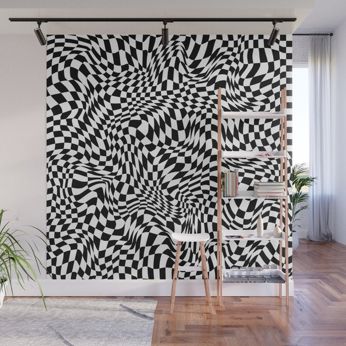 TIME MOVES SLOWLY (warped geometric pattern) Wall Mural Gallery Image 1