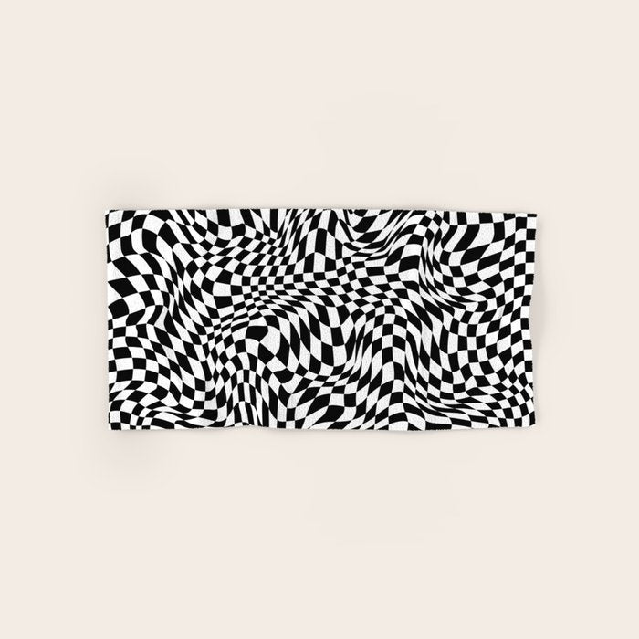 TIME MOVES SLOWLY (warped geometric pattern) Bath Towel Gallery Image 1
