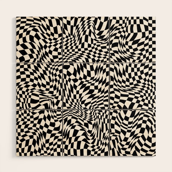 TIME MOVES SLOWLY (warped geometric pattern) Wood Wall Art Gallery Image 1