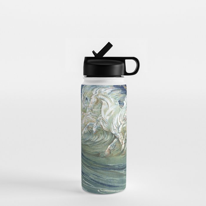 Neptune's Horses by Walter Crane Water Bottle Gallery Image 1