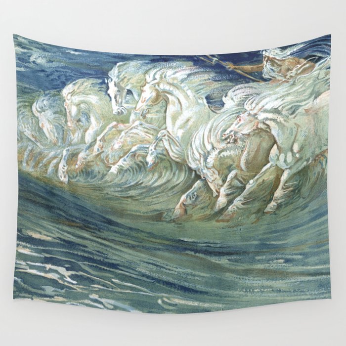 Neptune's Horses by Walter Crane Wall Tapestry Gallery Image 1