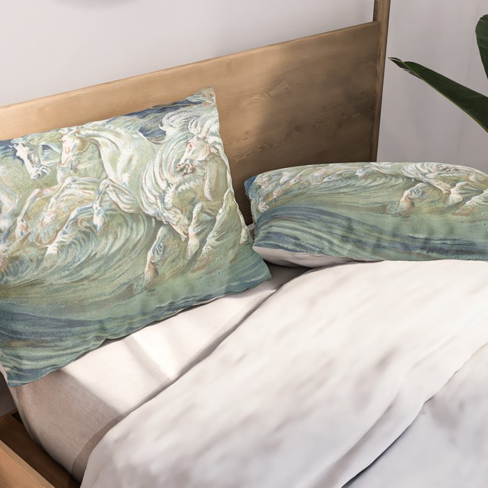 Neptune's Horses by Walter Crane Pillow Sham Gallery Image 2