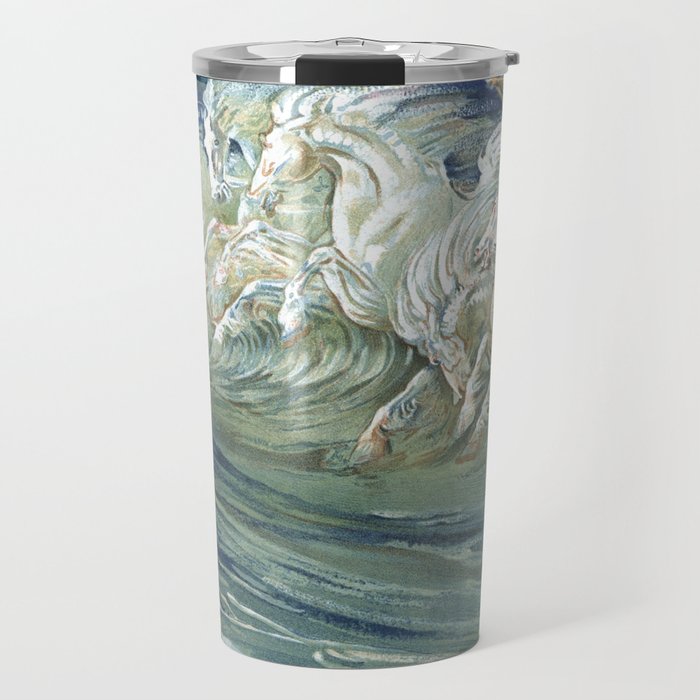 Neptune's Horses by Walter Crane Travel Mug Gallery Image 1