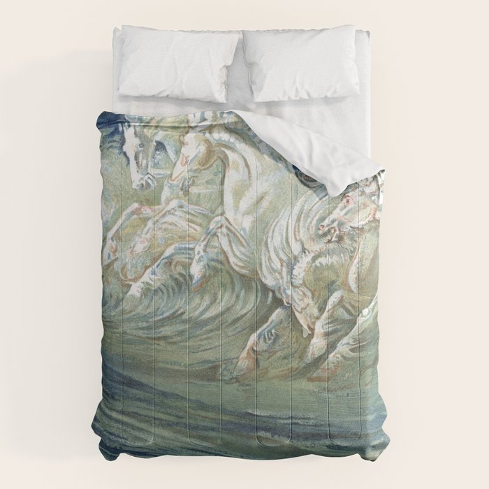 Neptune's Horses by Walter Crane Comforter Gallery Image 1