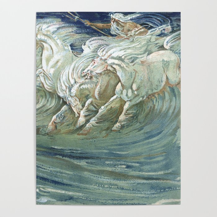 Neptune's Horses by Walter Crane Poster Gallery Image 4