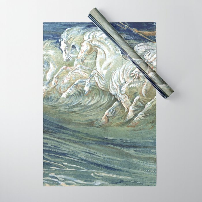 Neptune's Horses by Walter Crane Wrapping Paper Gallery Image 1