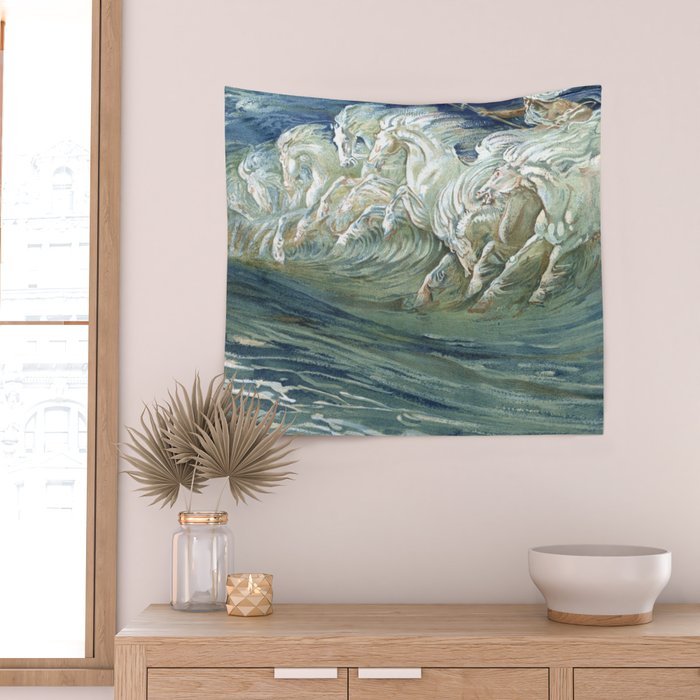 Neptune's Horses by Walter Crane Wall Tapestry Gallery Image 2