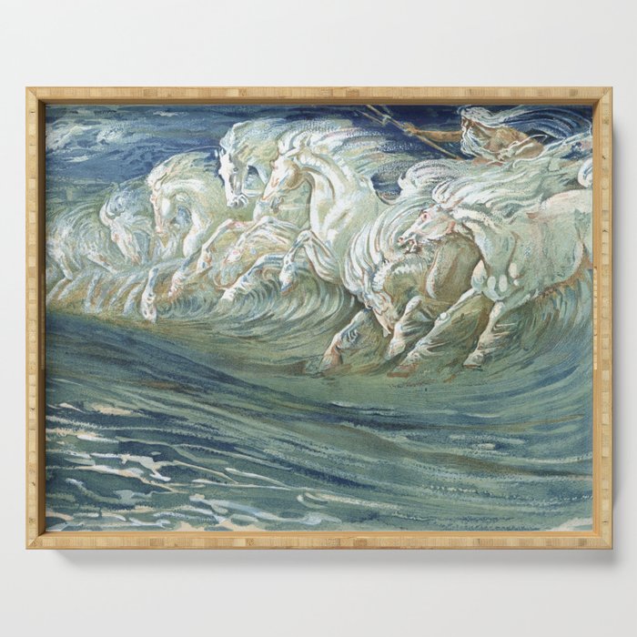 Neptune's Horses by Walter Crane Serving Tray Gallery Image 1