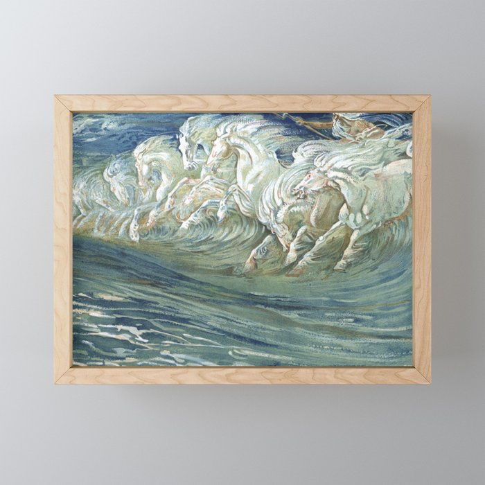 Neptune's Horses by Walter Crane Mini Art Print Gallery Image 1