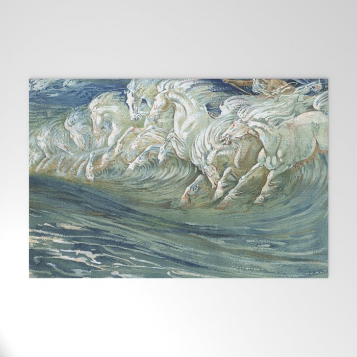 Neptune's Horses by Walter Crane Welcome Mat Gallery Image 1