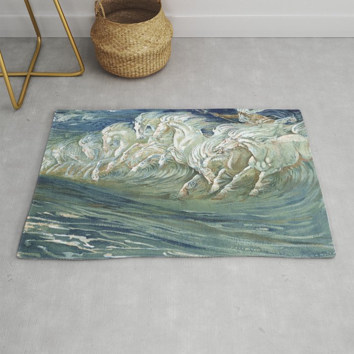 Neptune's Horses by Walter Crane Rug Gallery Image 1