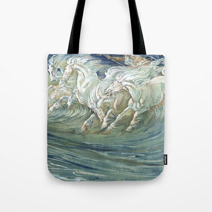 Neptune's Horses by Walter Crane Tote Bag Gallery Image 1