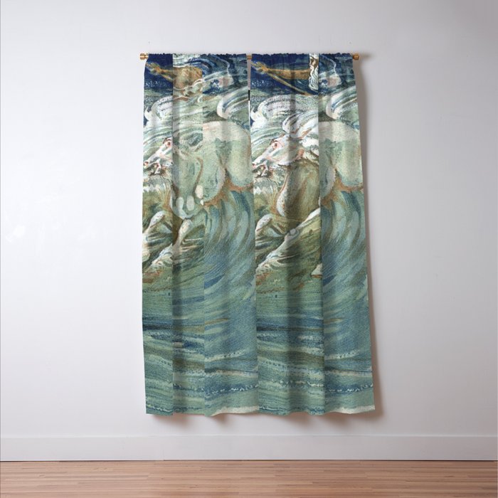 Neptune's Horses by Walter Crane Window Curtain Gallery Image 3