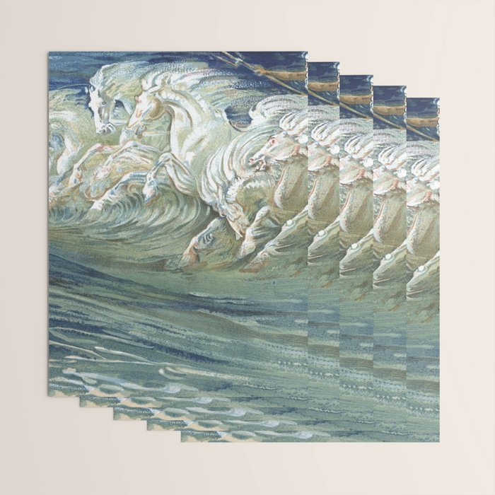 Neptune's Horses by Walter Crane Wrapping Paper Gallery Image 3
